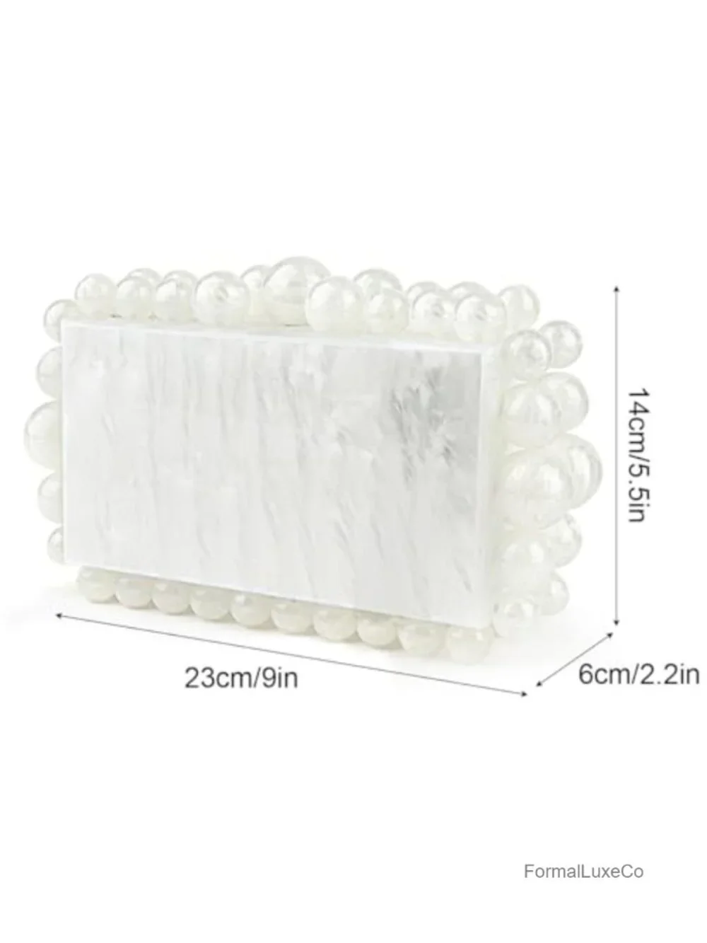 Acrylic Evening Clutch Bag with Marble Pattern, Detachable Chain for Wedding